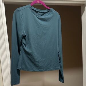 Elegant Teal Long Sleeve Women's Top
